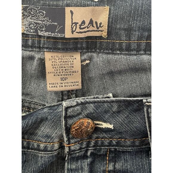 Beau Medium Wash‎ Festival Rodeo Western Casual Y2K Retro Flared Leg Jeans 10P - Picture 6 of 6
